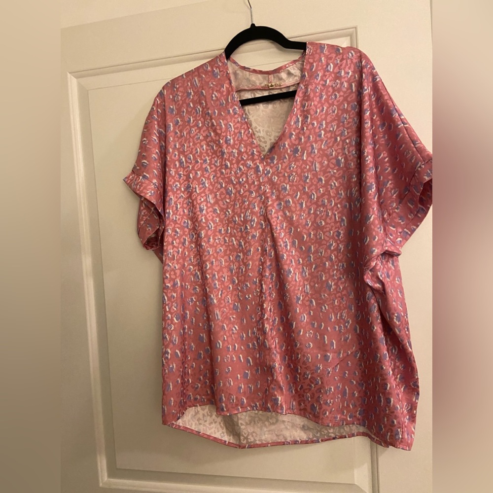 Jodifl pink and purple animal print blouse Size M